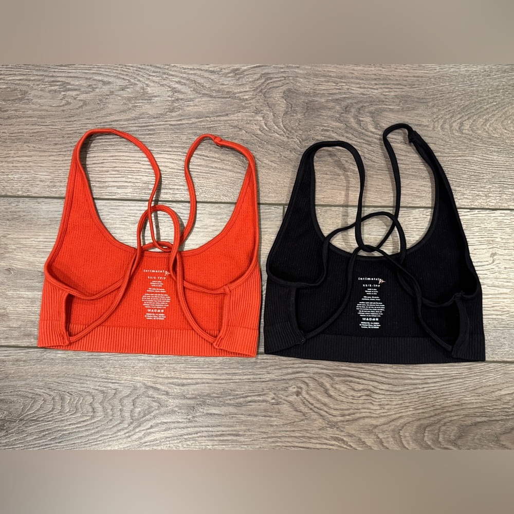 Free People Intimately FP Sienna Strappy Bralette in Red-Orange & Black - Picture 3 of 11